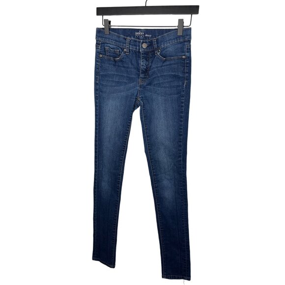 NY&Co Soho Jeans Size 0 Tall Skinny Stretch Dark Wash High Rise Denim Pants - Picture 4 of 11